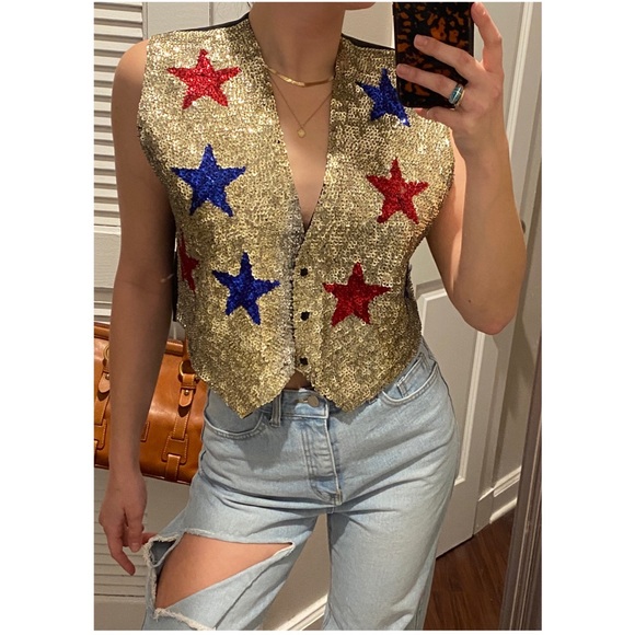 Vintage Indonesian handmade sequin vest - Picture 2 of 5